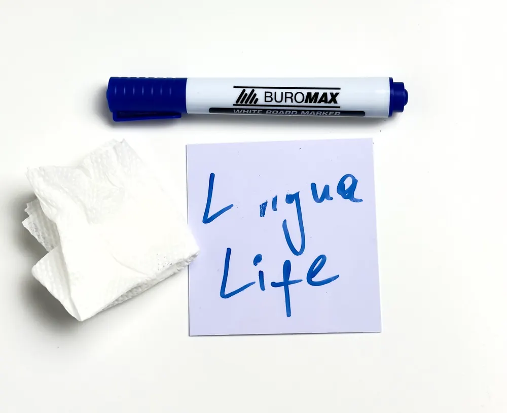 Багаторазова картка з написом Lingua Life